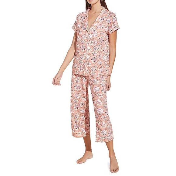 Eberjey Gisele Printed 2-Piece Pajama Set Womens Sz XS NWT $158 MSRP - Picture 1 of 14